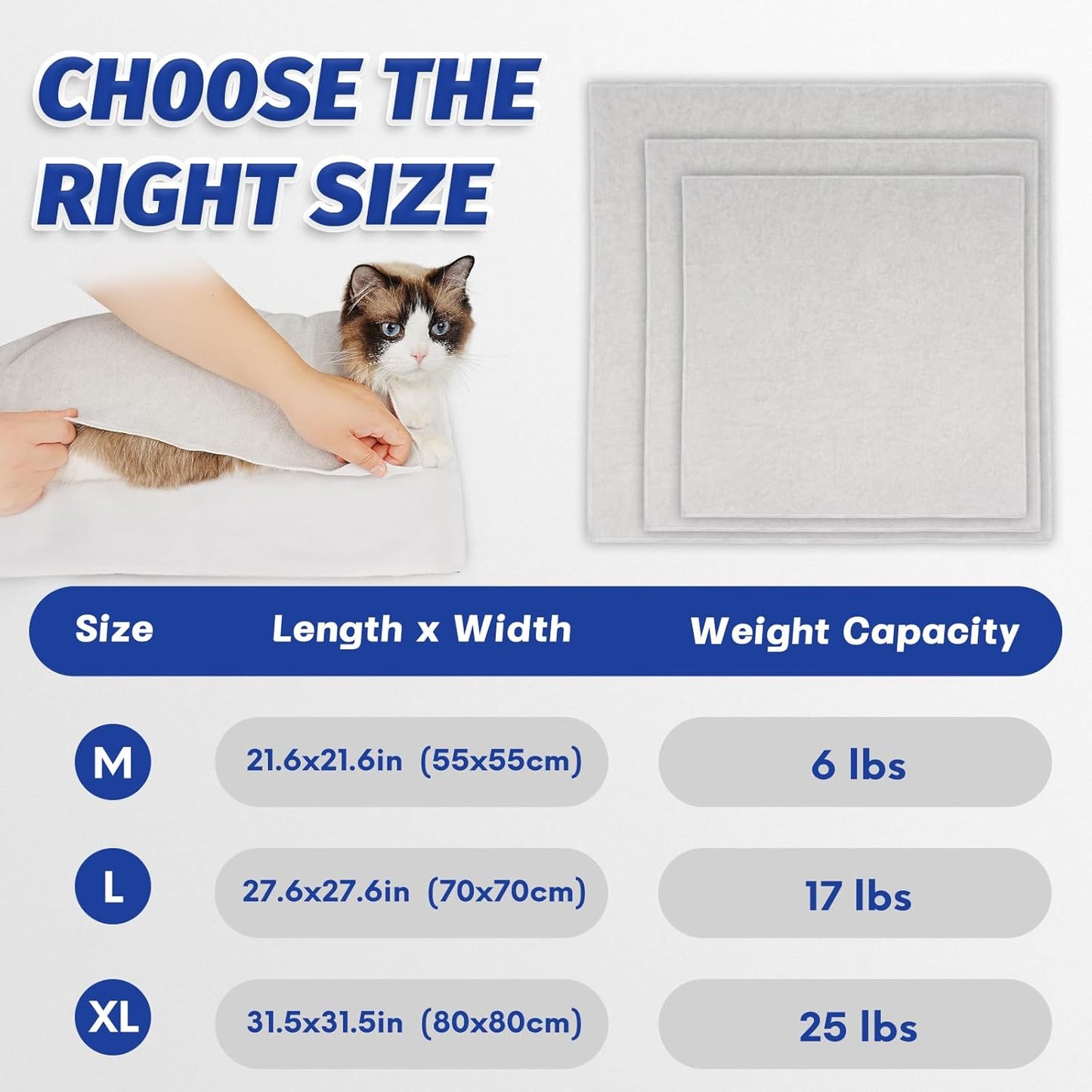 Supet Cat Wrap for Cutting Nails, Self-Adhesive Cat Grooming Wrap, Anti-Scratch Cat Wrap for Grooming, Ideal for Medicine, Nail Clipping, Teeth Brushing, Ear Cleaning