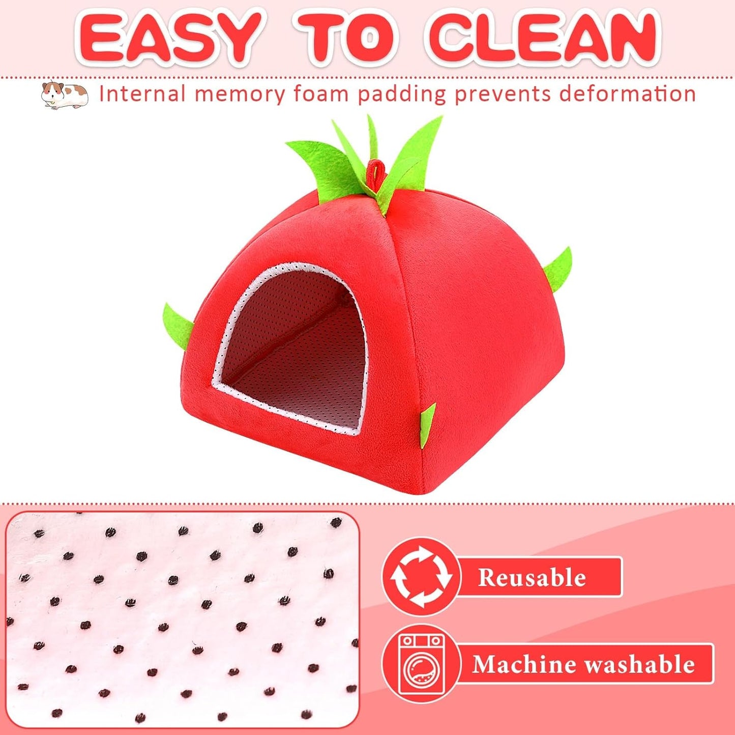 UPINS Guinea Pig Hideout,Guinea Pig Bed Washable Small Animal House Cage Accessories for Chinchillas Hamsters Hedgehogs Ferrets Bearded Dragons and Rats