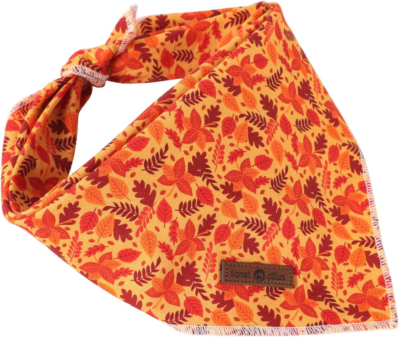 Lionet Paws Fall Dog Bandana for Small Medium Large Dogs, Cat Dog Kerchief Washable Dog Triangle Bibs Scarf for Girl or Boy
