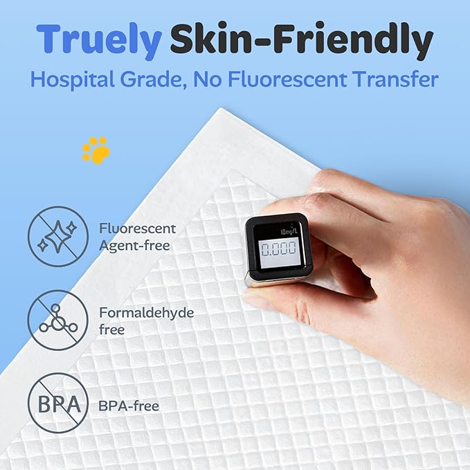 Disposable Puppy Pads, Absorbent Pee Pads for Baby 100 Count 22"x22", Leak Proof Quick Drying Incontinence Bed Underpads, Dog Potty Training Wee Wee Pads with Anti-Slip Adhesive Strips