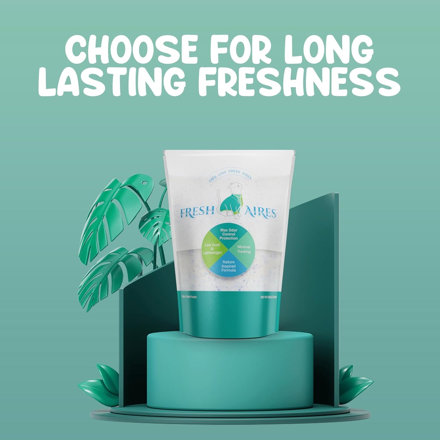 Silica Crystal Cat Litter – Unscented, Lightweight, Non-Clumping, Low Dust & Tracking, Long-Lasting Odor Control for Cats and Kittens – 6 lb Bag of Crystal Litter