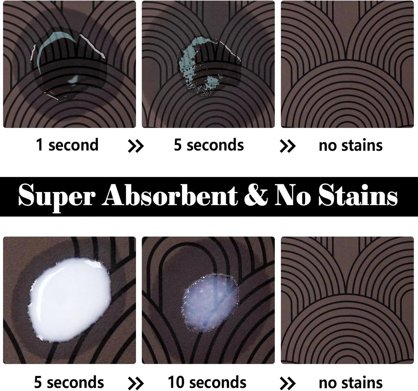 Dog Food Mats for Floors Absorbent, Pet Cat Food Mat - Quick Dry Dog Bowl Mats for Food and Water, Eco-Friendly Boho Pet Supplies