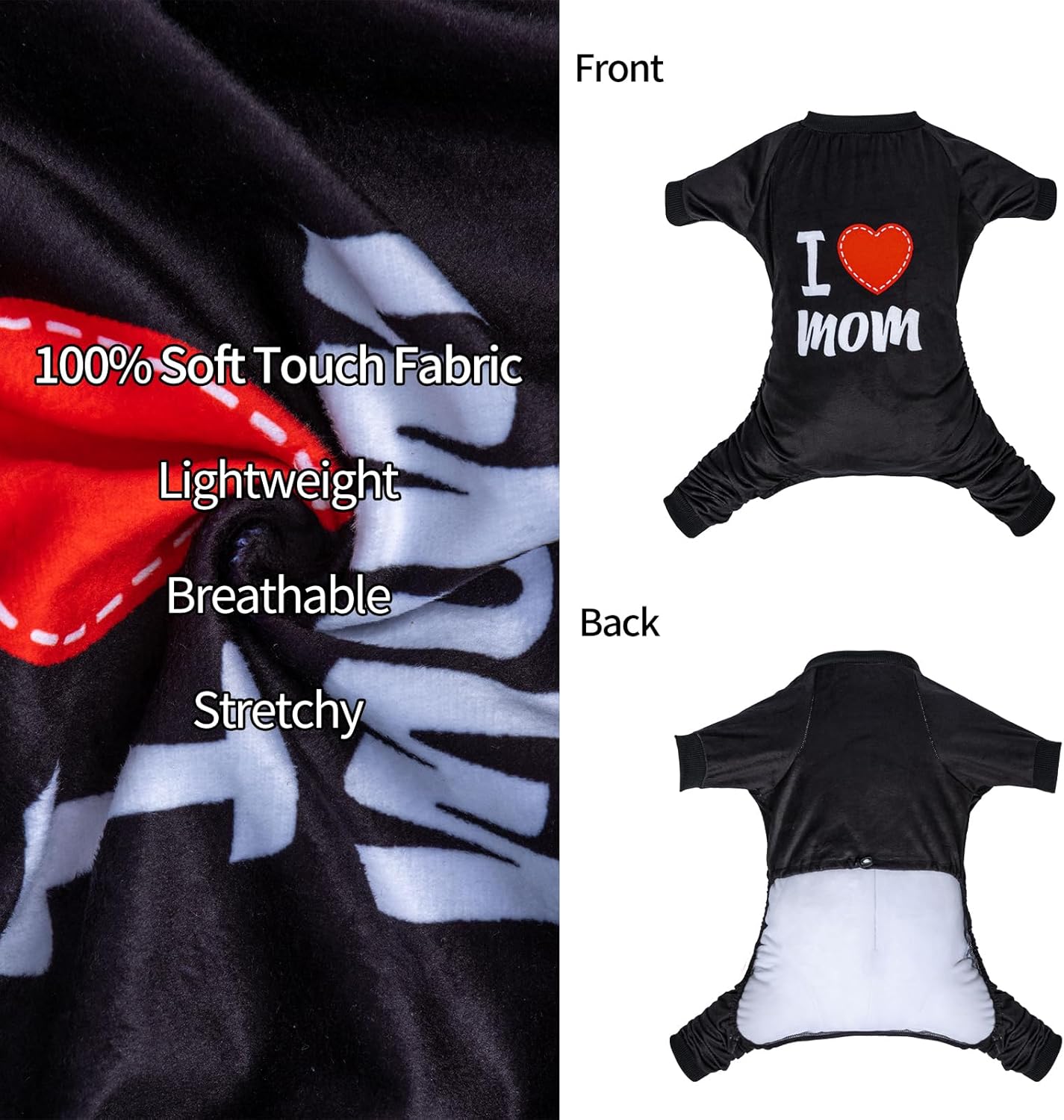 CuteBone Dog Halloween Pajamas Puppy Onesies Small Dogs Soft Pjs Coat Cat Apparel Comfy Pet Christmas Clothes Outfit Doggie Bodysuit P297S