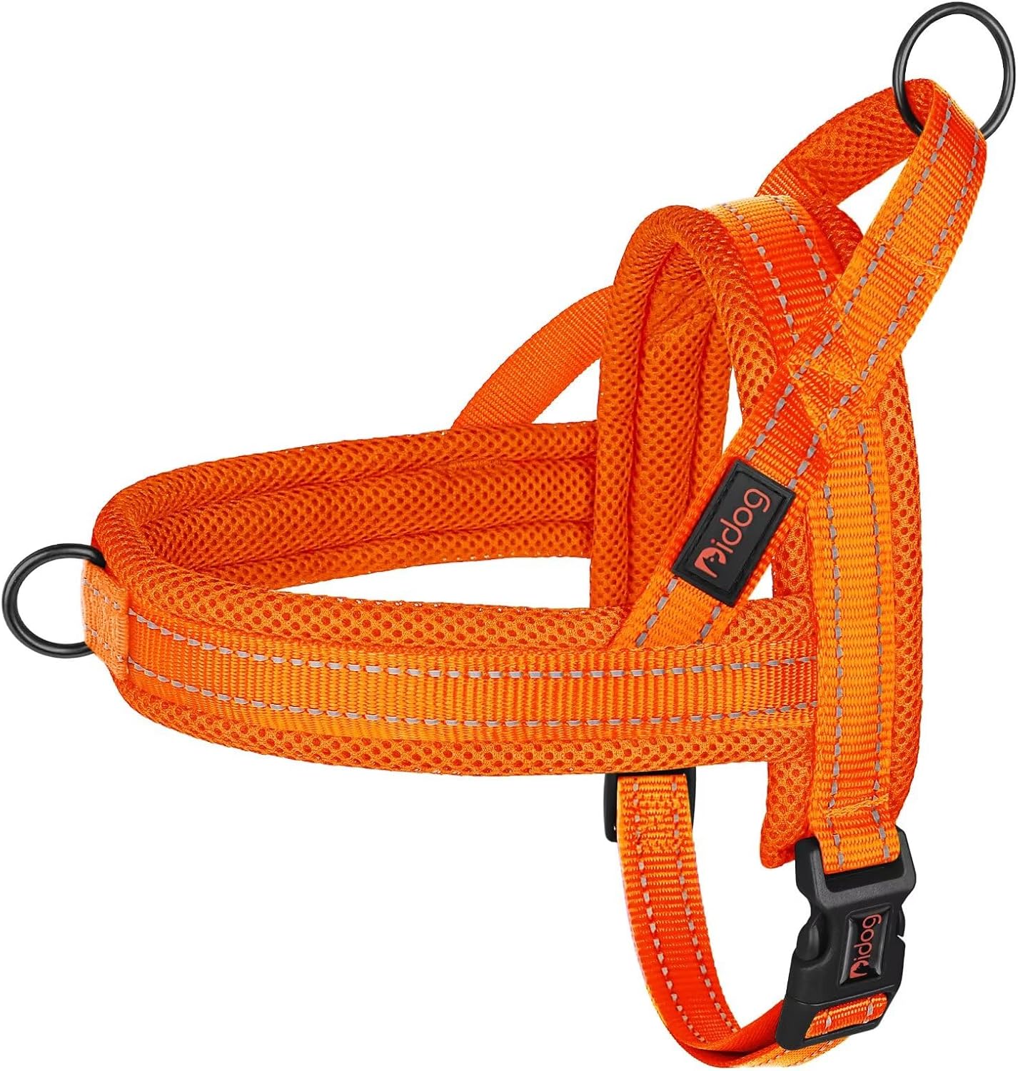 Didog No Pull Dog Harness with Soft Mesh Padded,Reflective & Quick Fit Light Weight Dog Strap Vest Harness,Easy for Walking Training (S:Chest 18-22", Orange)