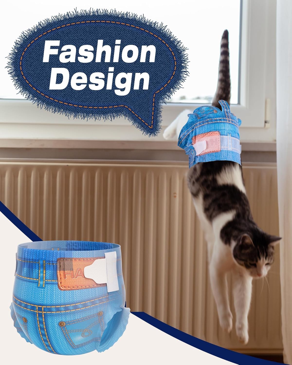 Pet Soft Dog Diapers Female, Disposable Dog Diapers, Cat Diaper for Female Cats, Puppy Diaper 8pcs XSmall