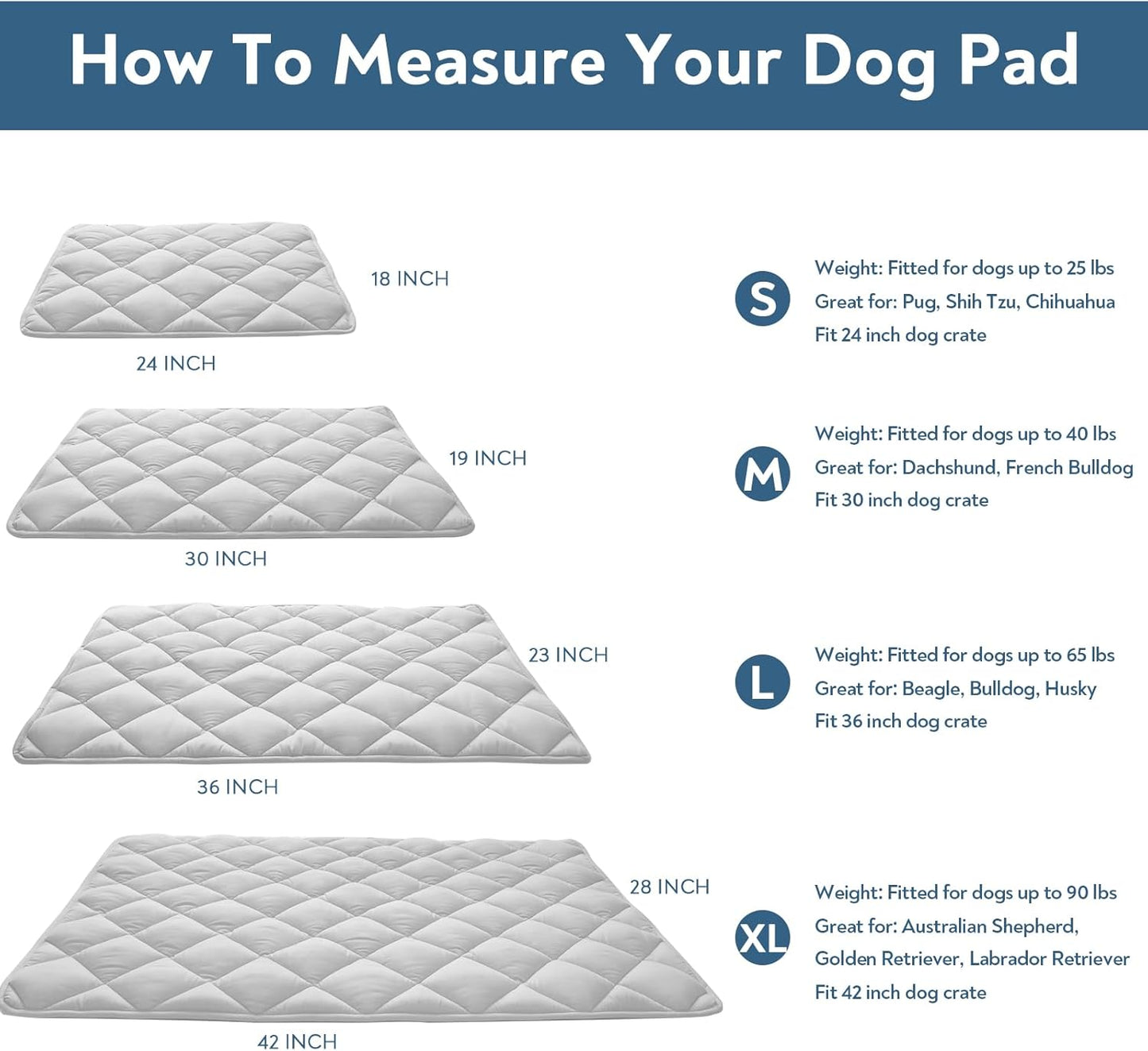 Magik & Kover Dog Crate Pad 2 Pack (48" x 30"), Soft Dog Crate Mat with Anti-Slip Bottom, Machine Washable Kennel Pad, Fits 48 Inch Crate, Grey