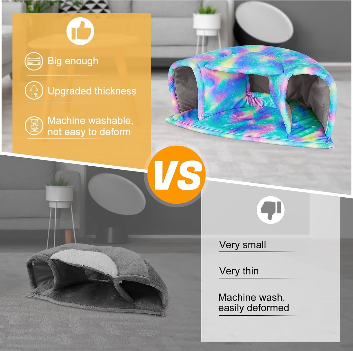 Unicorn Catcher Guinea Pig Hideout Large Guinea Pig Bed Cozy Guinea Pig House Warm Guinea Pig Tunnel Washable Guinea Pig Accessories for Small Pet Hamster/Chinchilla/Bunny