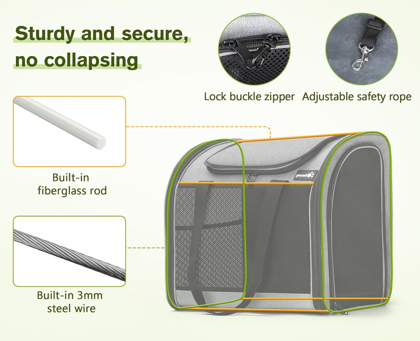 Pecute Cat Backpack with Widened Interior Space, Upgraded Dog Backpack Carrier with Various Ways to Carry, Pet Backpack with Breathable Mesh, Pet Travel Carrier with Soft Padded, Reinforced Support