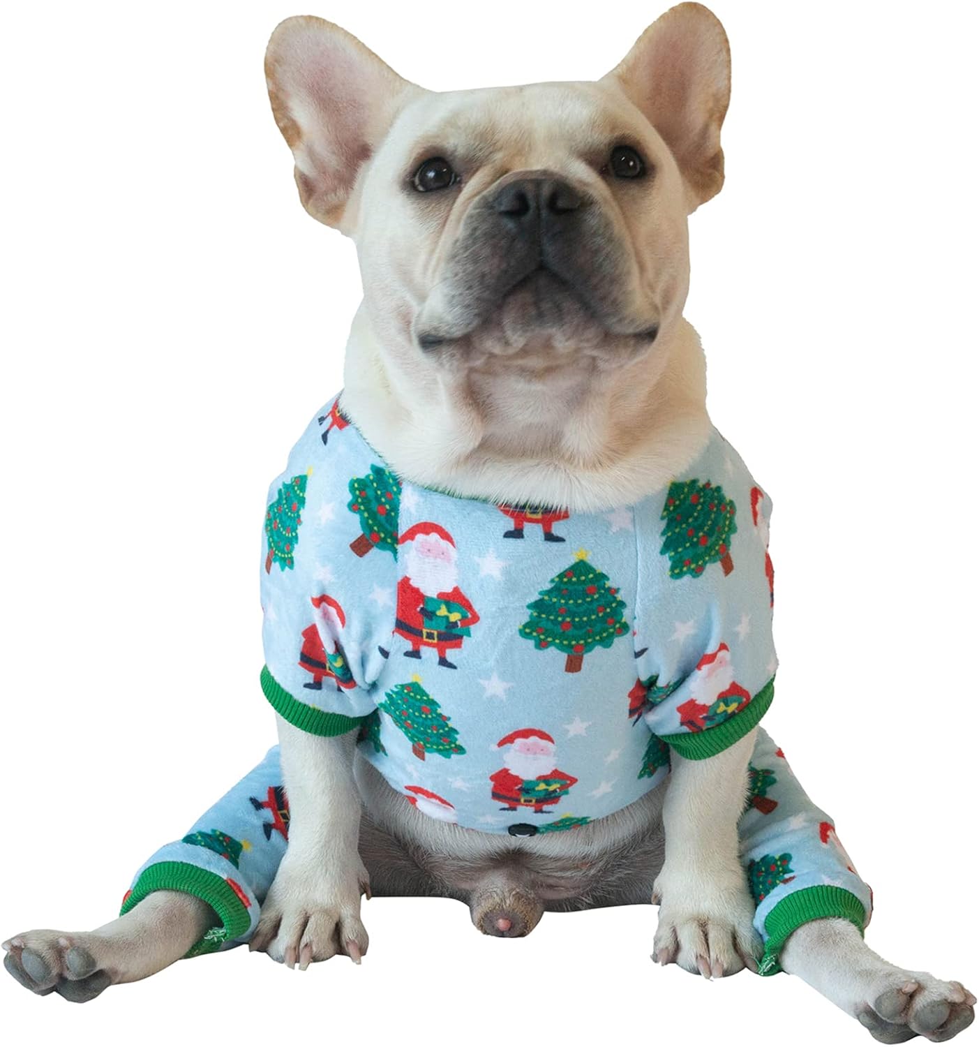 CuteBone Small Dogs Christmas Outfit Soft Puppy Onesies Pjs Dog Pajamas Pet Coat Cat Apparel Comfy Doggie Jumpsuit Bodysuit for All Seasons P198S