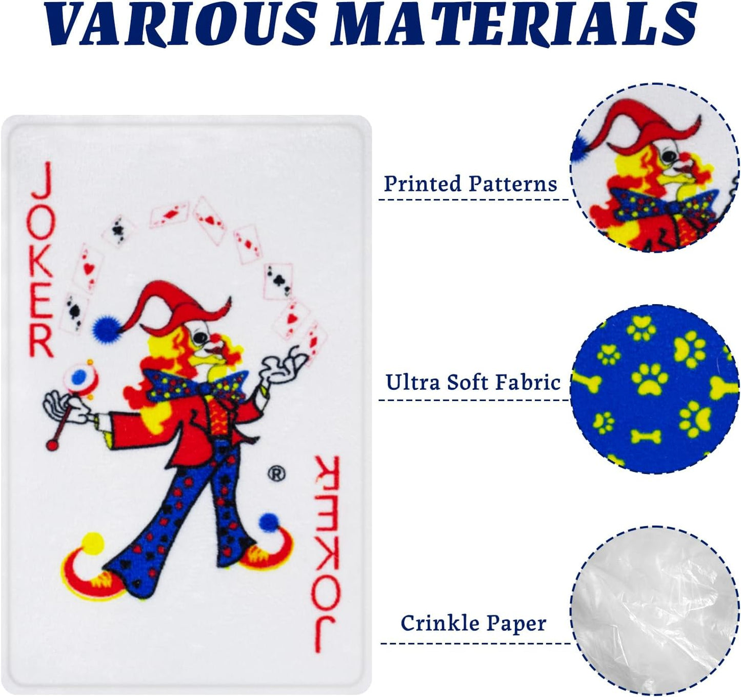 15PCS Funny Poker Dog Toys- Plush Interactive Toys with Crinkle Paper for Small, Medium Puppies- Fun Novelty Play- Cool Stuffed Gifts for Dog Birthday(Black)