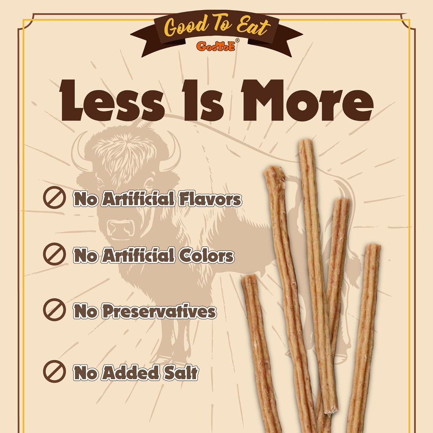 Gootoe Buffalo Dog Treats, Buffalo Bites Stick (Small) 1.5 lb Natural Low-Fat Chews for Training & Rewards, Limited Ingredient, Resealable Bag, Perfect for Small Dogs & Puppies