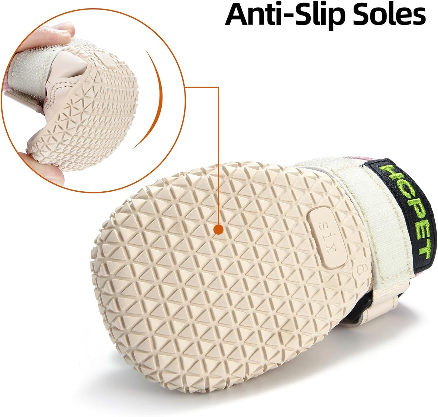 Hcpet Dog Boots for Large Dogs, Dog Shoes for Hot Pavement Winter Snow, Paw Protector Dog Booties Designed for Comfort and Breathability, Outdoor Booties for Small Medium Dogs for Hiking Pink Size 8