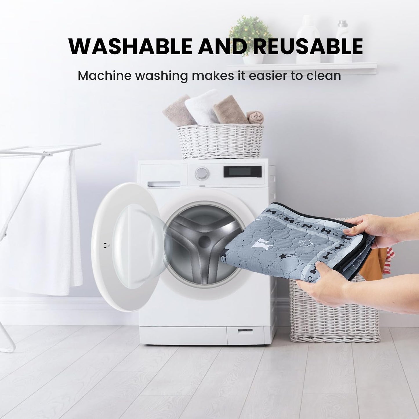 Gardner Pet Washable Dog Pee Pads,18'' x 24'' Non Slip Dog Mats with Great Urine Absorption, Reusable Puppy Pee Pads for Potty Training, 2 Pack