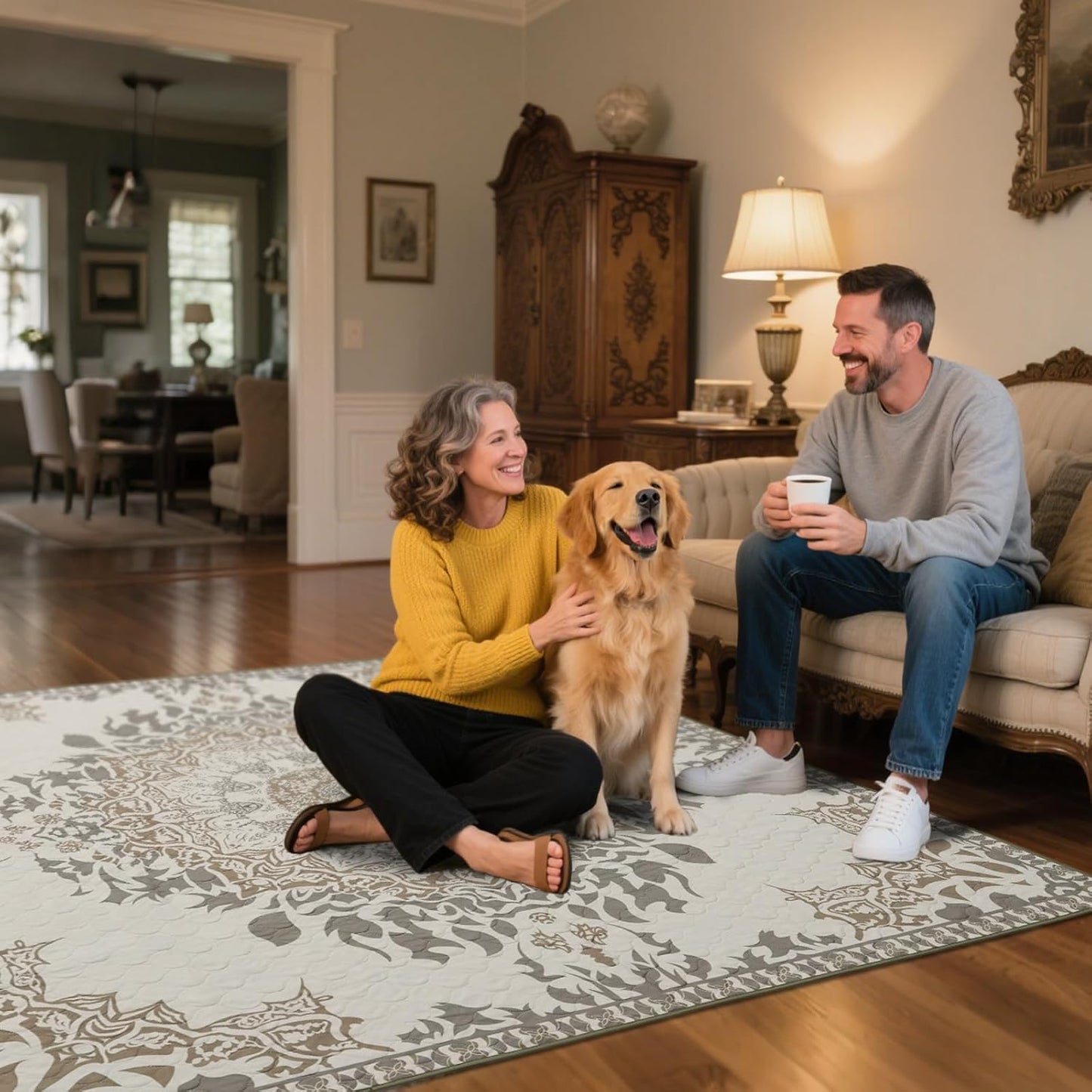 FXW Washable Pee Pads for Dogs, Puppy Pads with Super Absorbent, Specifically Designed for Potty Training, 35" Square, Boho, 2 Packs