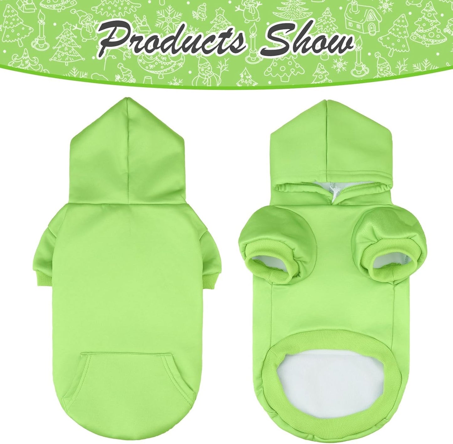 KOOLTAIL Basic Dog Hoodie - Soft & Warm Dog Hoodie Sweater with Leash Hole and Pocket, Dog Winter Coat, Cold Weather Clothes Sweatshirt for Small Medium Large Dogs Puppy Cat Boys Girls Green M