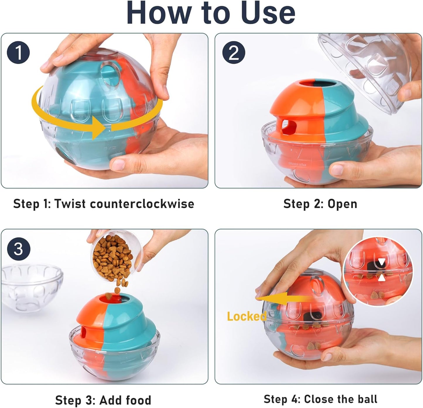 PrimePets Dog Treat Ball, Adjustable Food Dispensing Interactive Toys, Slow Feeder Treat Ball, 4.8'' Green/Red