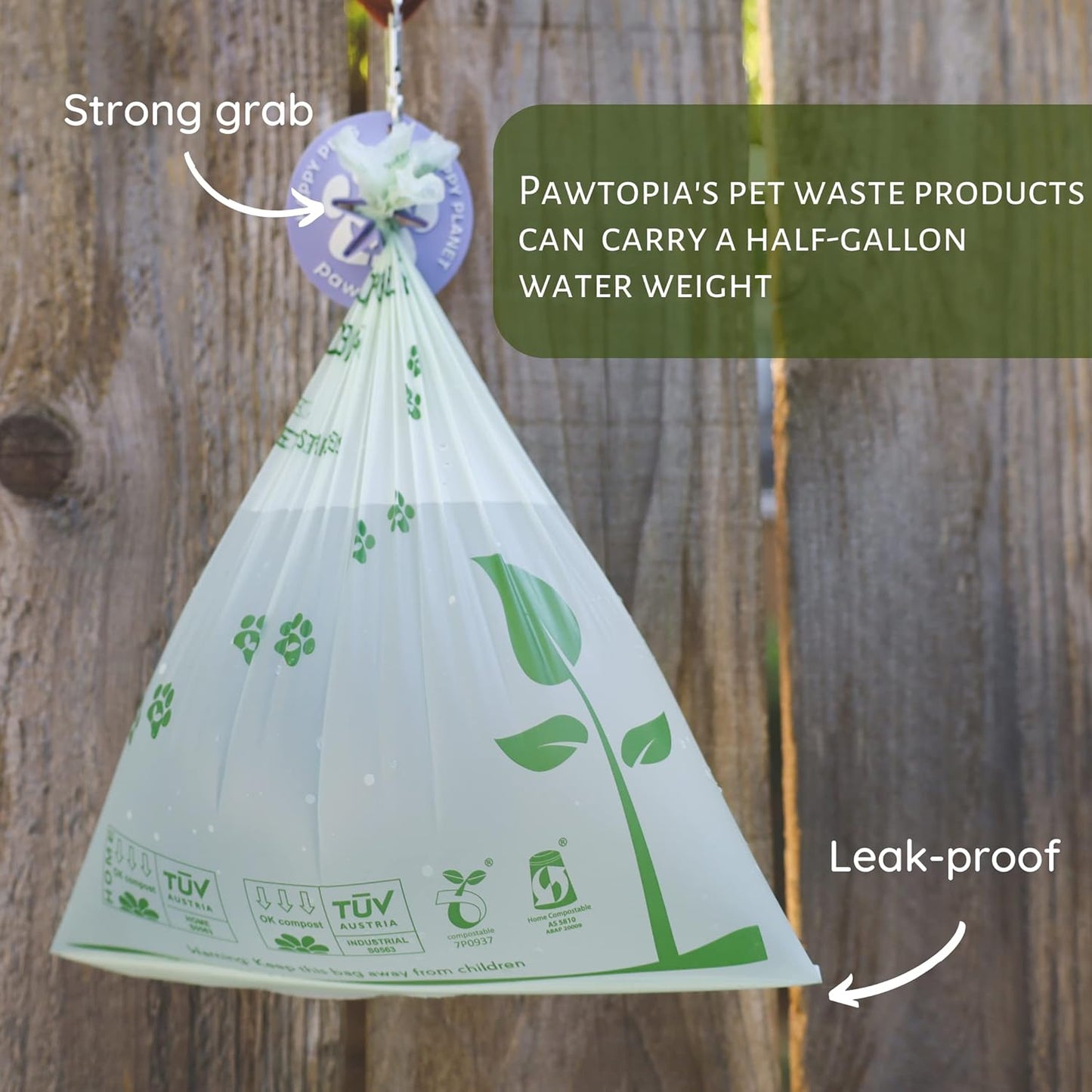 Pawtria Certified Home Compostable Dog Poop Bags (240 Bags + Lavender Carrier), Biodegradable Pet Waste Bags, Vegetable Starches, Leak proof Dog Waste Bags, Light-weight silicone made bag carrier