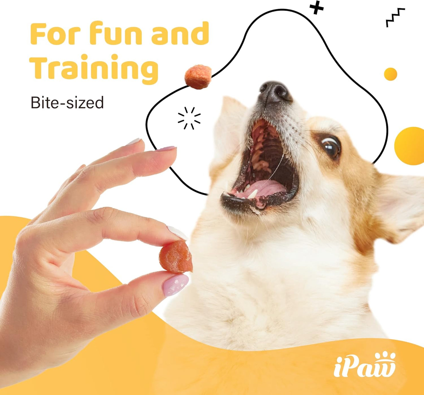 iPaw Chicken Tots Dog Treats for Puppy Training, All Natural Human Grade Dog Treat, Hypoallergenic, Easy to Digest (Chicken Tots), 3 Packs