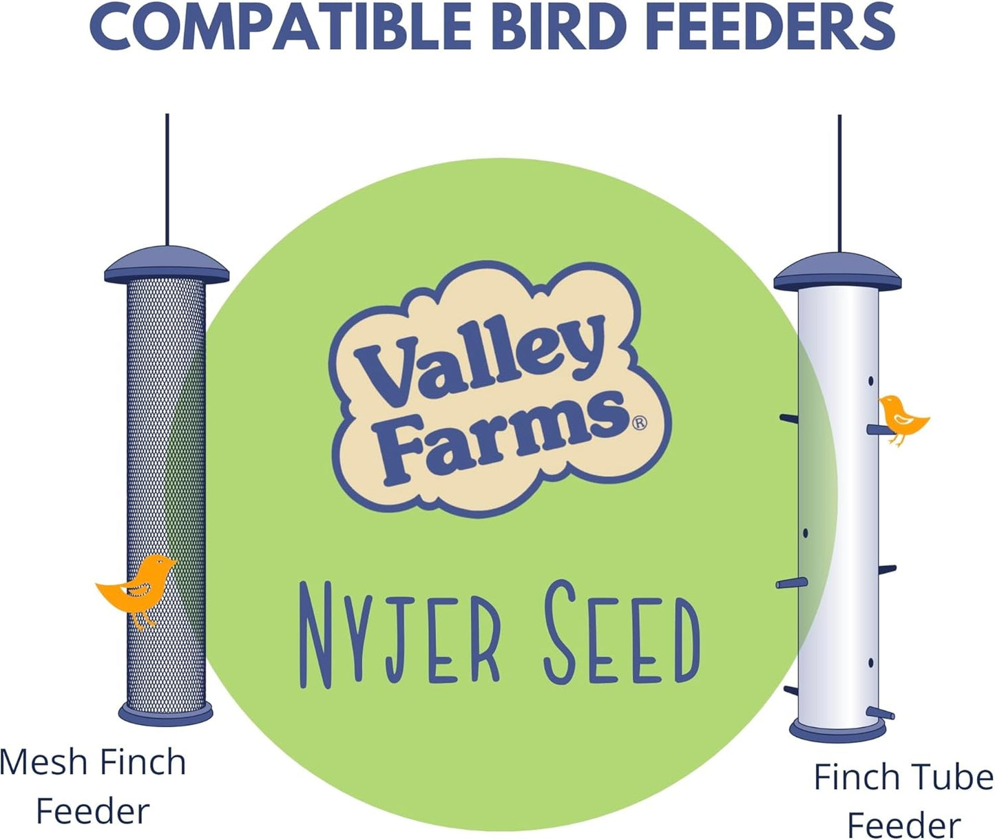Valley Farms Nyjer Seed Wild Bird Food (4 LB) for Outside Feeders, Thistle Bird Seed for Outside Feeders, Great for Wild Finch!