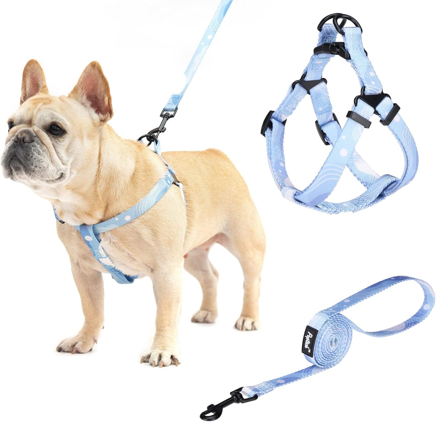 PUPTECK No Pull Dog Harness Soft Adjustable Basic Nylon Step in Puppy Vest Outdoor Walking with Leash Medium
