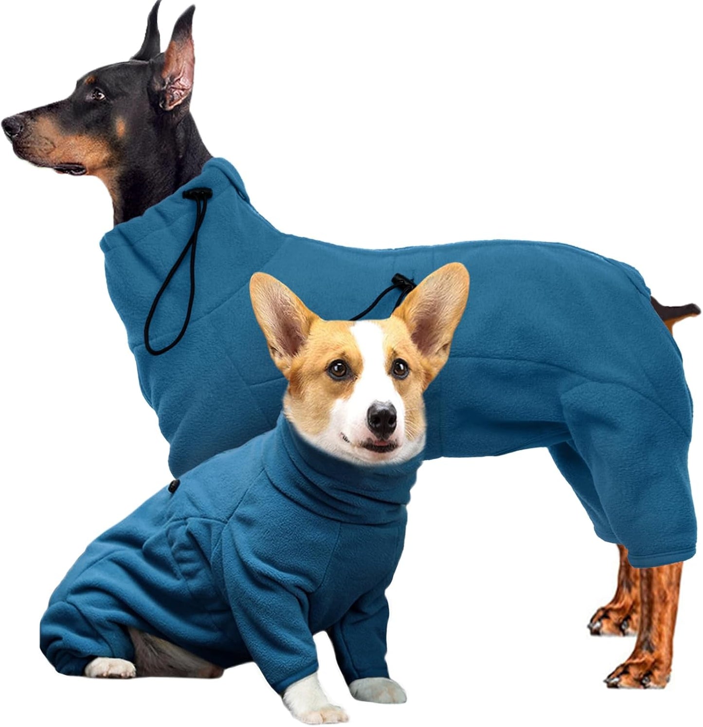 ROZKITCH Dog Long Sleeve Pajamas, Pet Windproof Warm Cold Weather Jacket Vest Cozy Jumpsuit Apparel Outfit Clothes for Large Giant Dog Walking Sleep 4XL