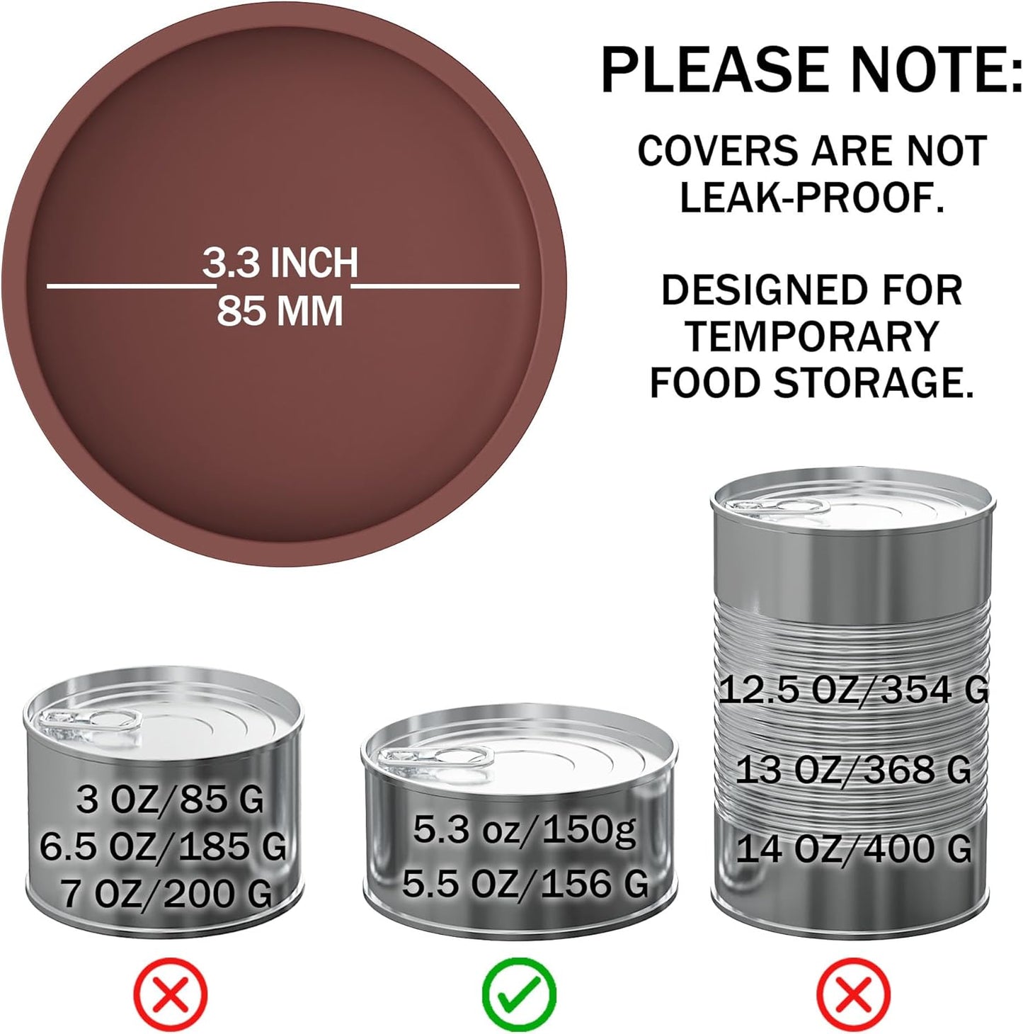 OHMO 2 Pack Pet Food Can Lids, (3.3 in / 85mm) Silicone Pet Food Can Lids Covers for 5.5 oz Cat and Dog Food Cans, Mars&Coral