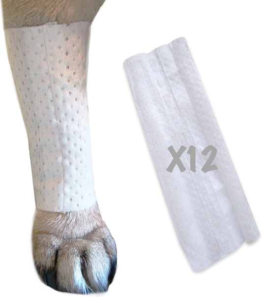 Protective Sleeve Tubular Cover - Bandages - for Dogs Cats and Other Pets First Aid Wound Care Comfortable Non-Adhesive Breathable & Water Resistant 12 Strips (yields 24-36 Covers)-(Large)