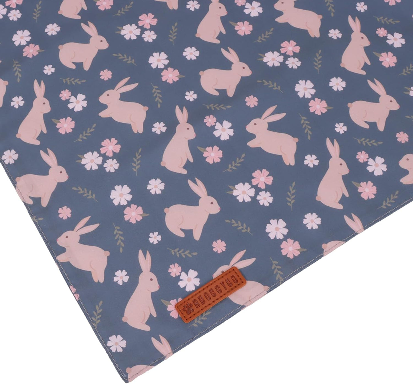 ADOGGYGO Easter Dog Bandanas, Reversible Bunny Floral Pet Scarf, Multi Size Offered, Rabbit Easter Bandana for Large and Extra Large Dogs Pets (X-Large)