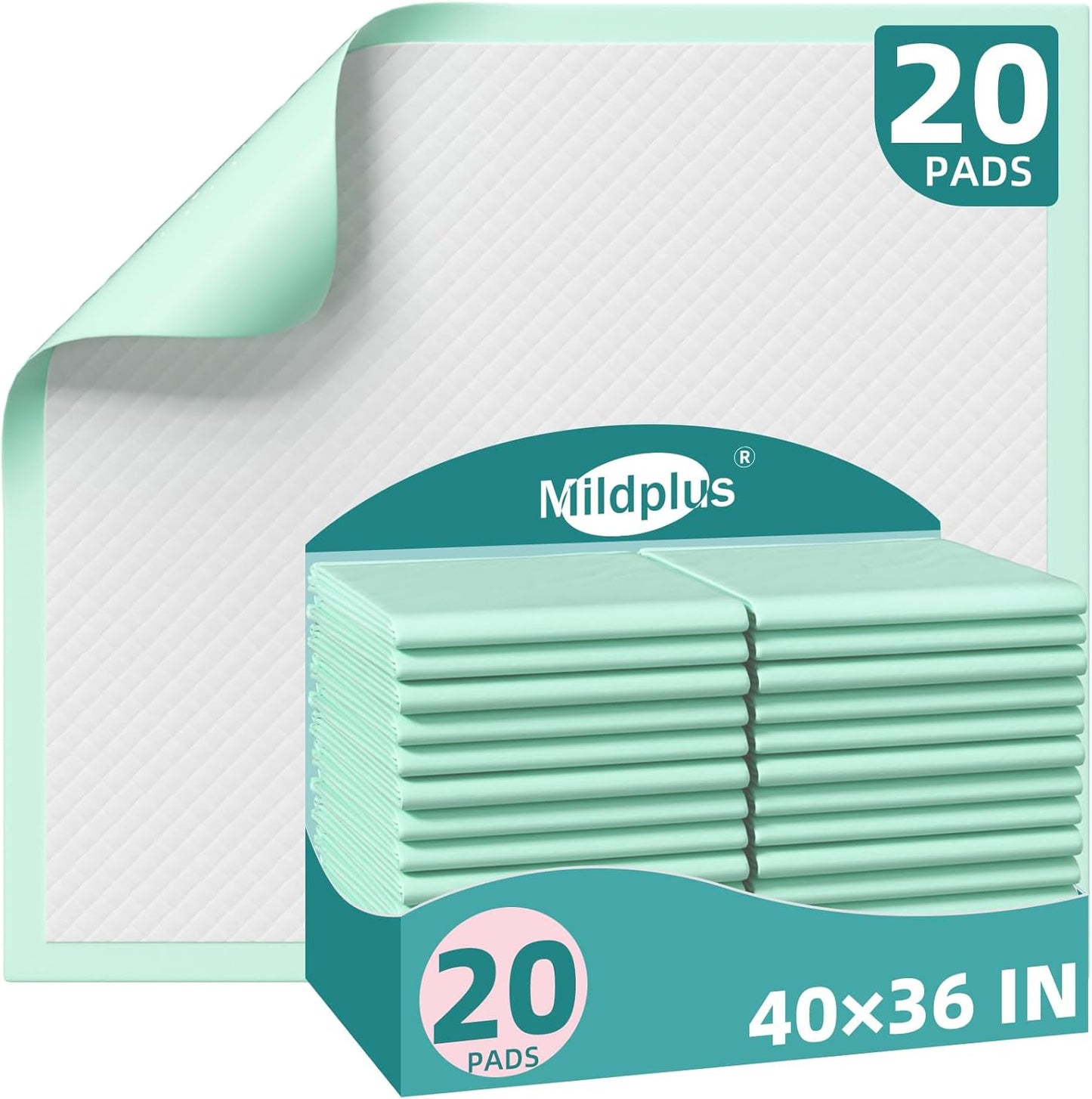 Disposable Bed Pads 40"X36" Extra Large Chucks Pads for Adults 130G Heavy Duty Pads Super Absorbent Underpads Waterproof Pee Pads for Incontinence, Mattress or Large Pets [100x91CM, 20pcs]