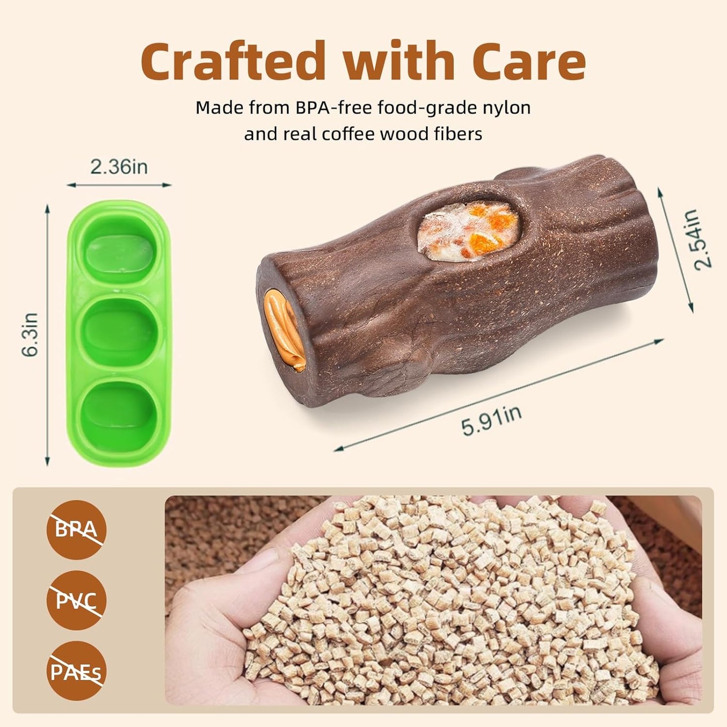 2 Pack Dog Toys for Aggressive Chewers, Interactive Indestructible Dog Toys to Keep Them Busy, Durable Dog Frozen Treat Toy for Large & Medium Dogs, Reduces Anxiety & Extends Playtime, Red Brown