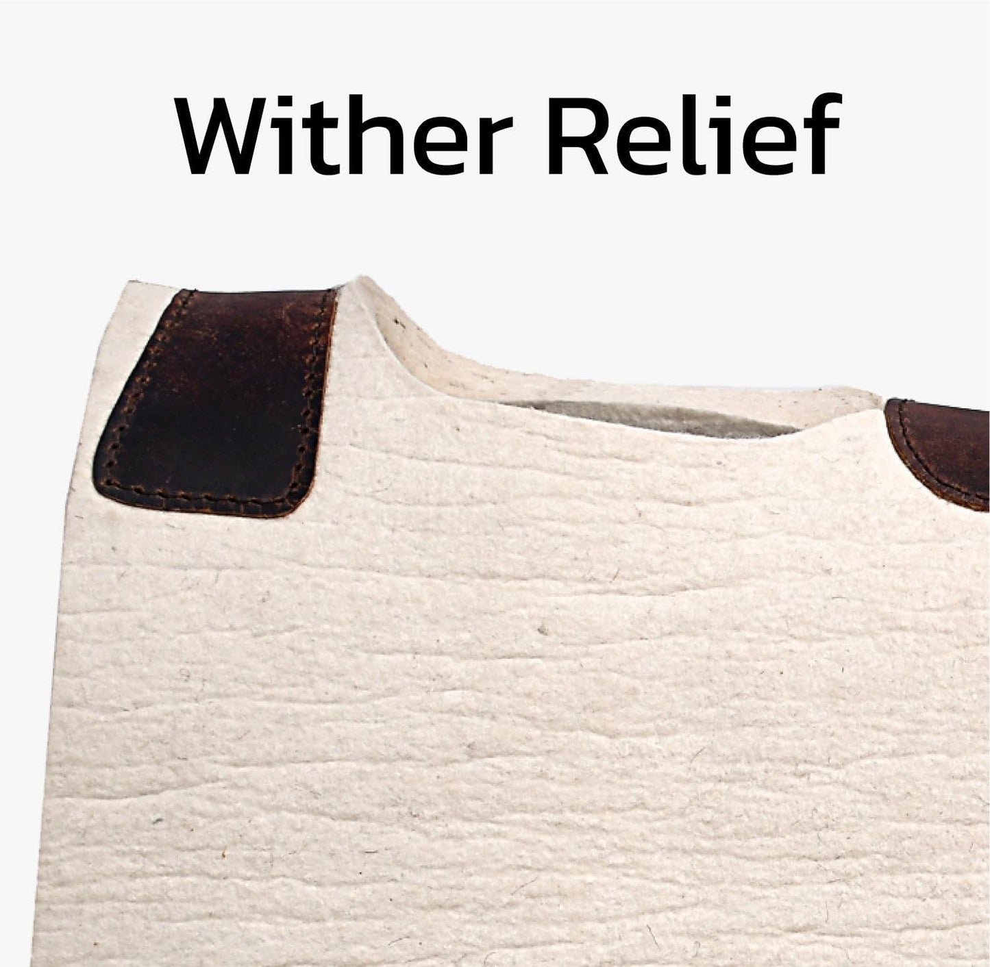 Black HOOF BlackHoof Steam Pressed Merino Wool Felt Contoured Pad 1 Inch Thick(31in Length and 32in Width), Saddle pad for Horses, White