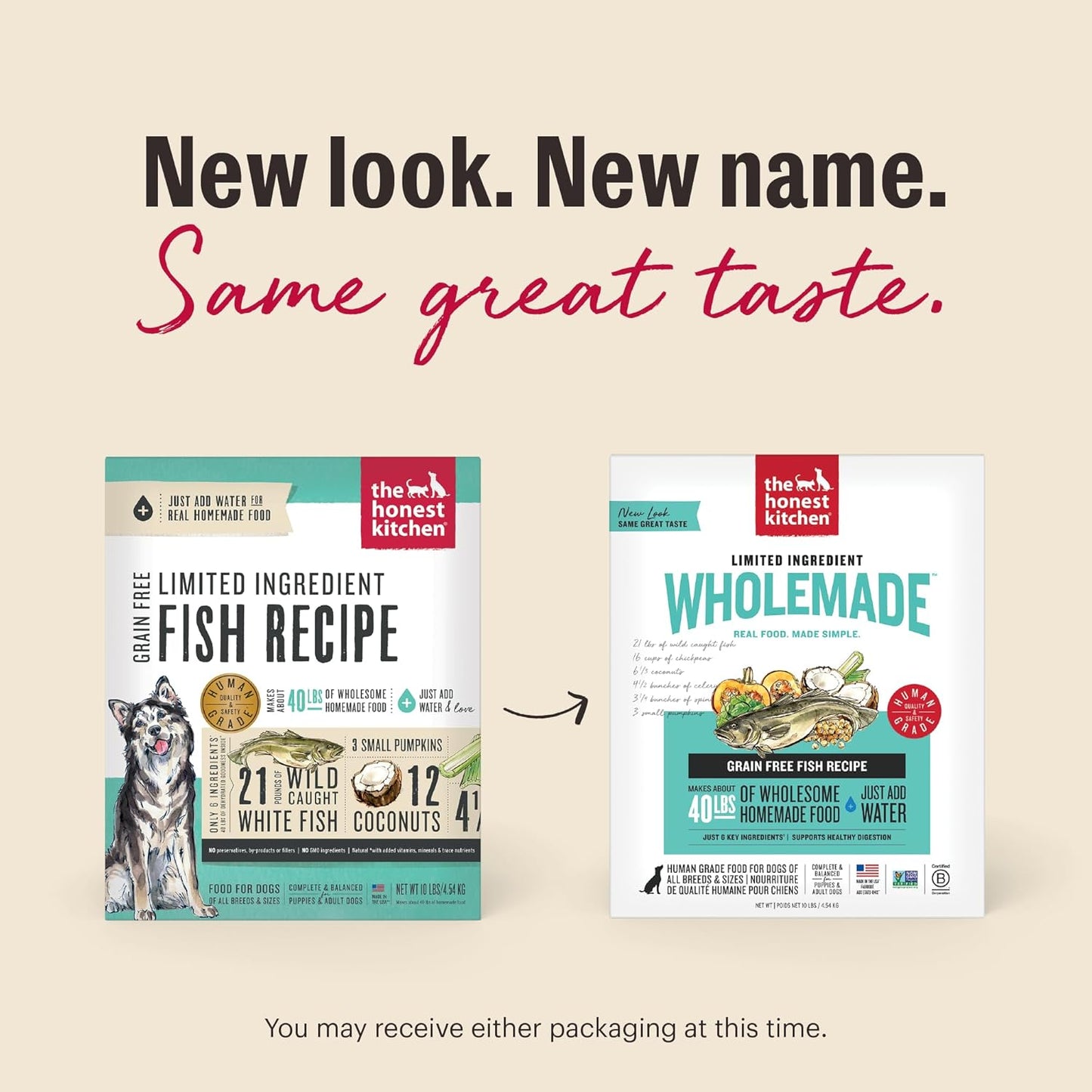 The Honest Kitchen Human Grade Wholemade™ Limited Ingredient Dehydrated Grain Free Fish Dog Food, 4lb