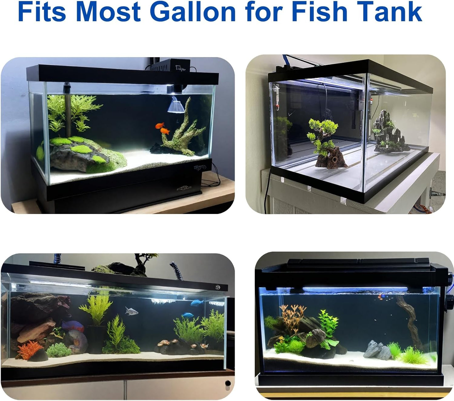 ELEBOX Aquarium Background Blue Black Fish Tank Background Wallpaper Double-Sided Aquarium Backing, Aquarium Decorations for 10 Gallon 20 Gallon Aquarium 11.8" x 24.4"