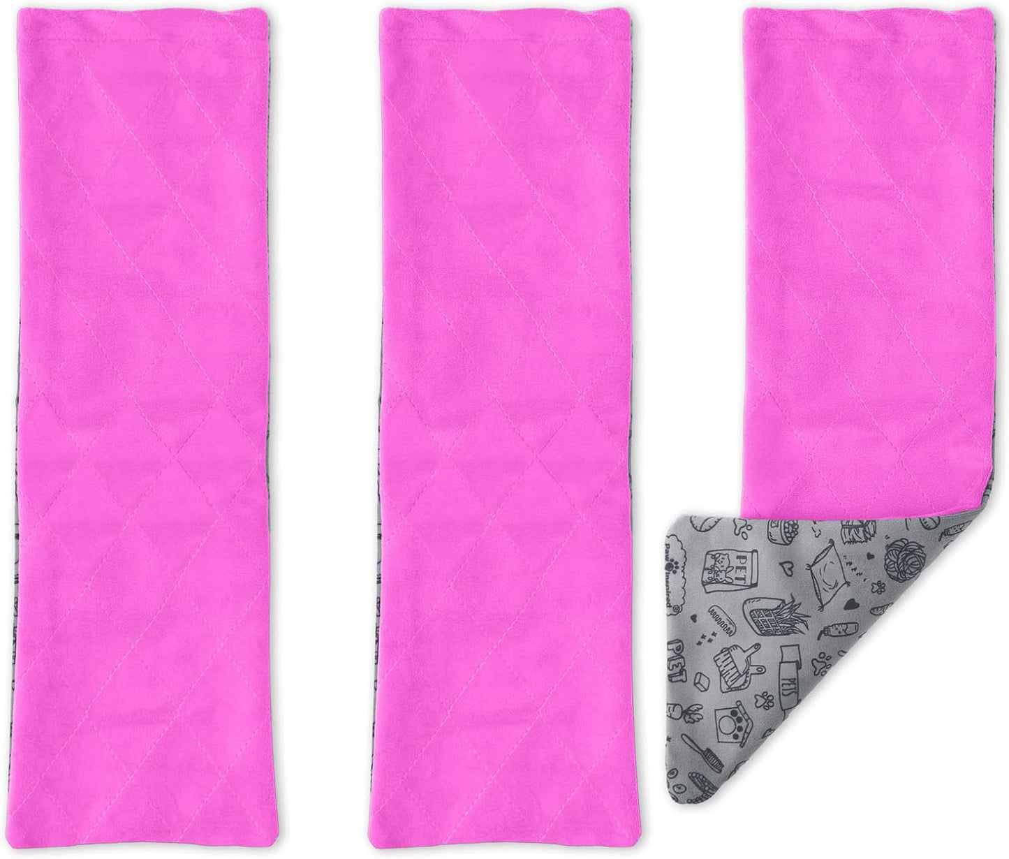 Paw Inspired Fleece Liners for Ferret Nation, Critter Nation Cage Ramp for Ferrets, Rats, Chinchillas, Hedgehogs & Other Small Animals (Pink, Ramp Cover - 3 Pack)