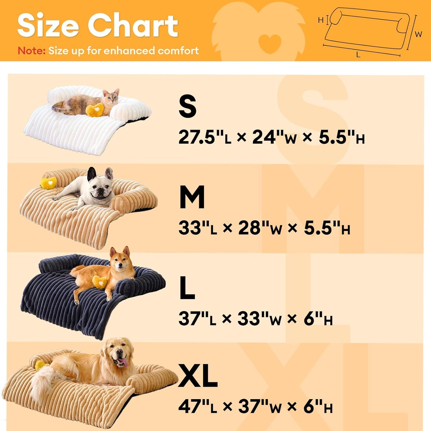 FUNNY FUZZY Pet Couch Cover for Sofa, Calming Dog Bed for Couch, Fluffy Plush Dog Couch Mat for Furniture Protector for Large Medium Small Dogs and Cats, Mist Grey