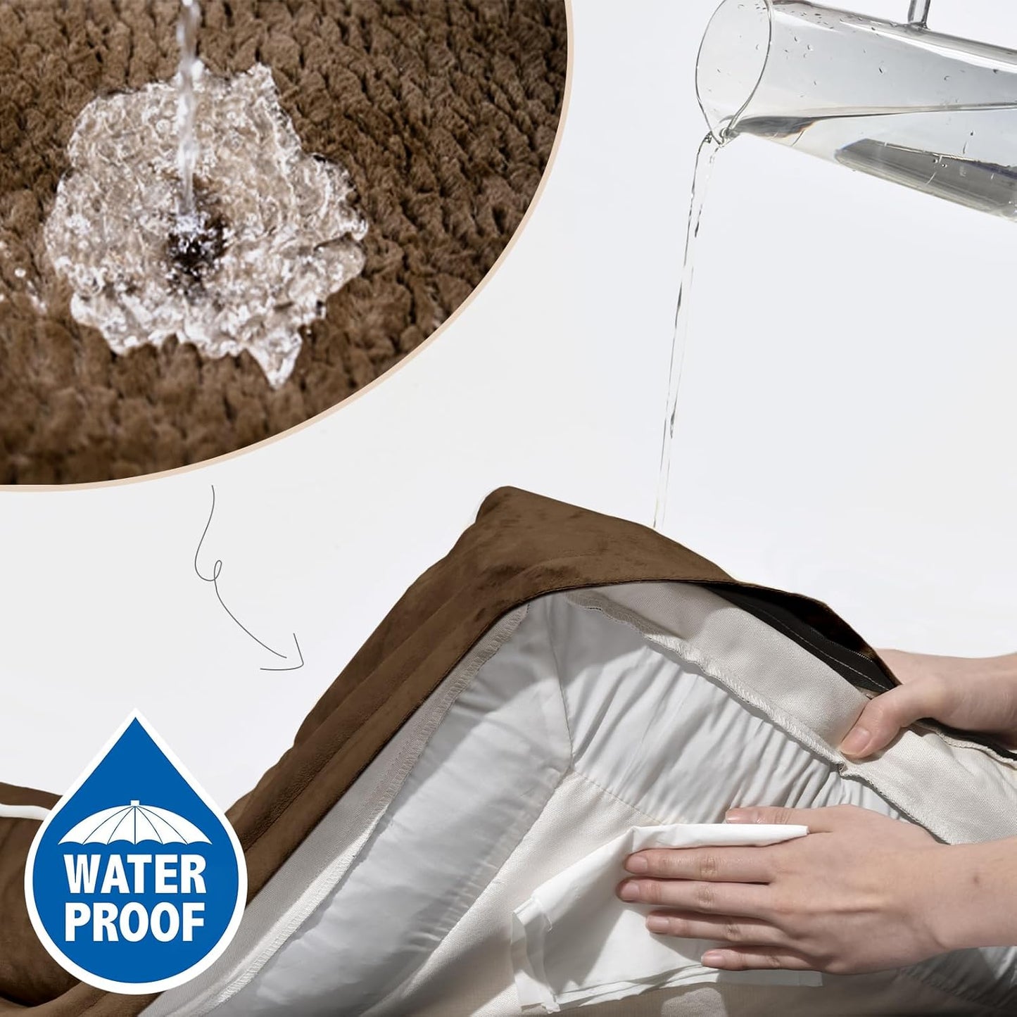 Comfort Expression Small Dog Beds Waterproof Orthopedic Foam Dog Sofa Beds for Medium Dogs Comfy Pet Bed with Washable Removable Cover & Non-Slip Bottom(Small,Chocolate Brown)