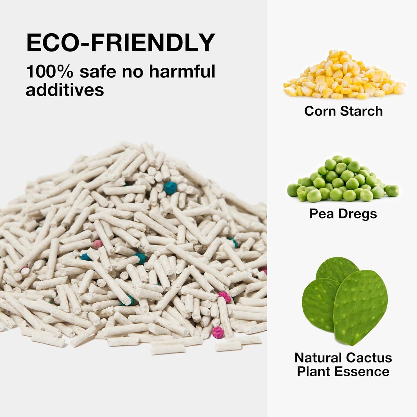 VETRESKA Tofu Cat Litter, Natural Strong Clumping Flushable Litter Pellets, Ultra Water Absorbent Deodorant Tofu Litter, Dust-Free Low Tracking Cat Litter, Cactus(5.5lb×4bags)