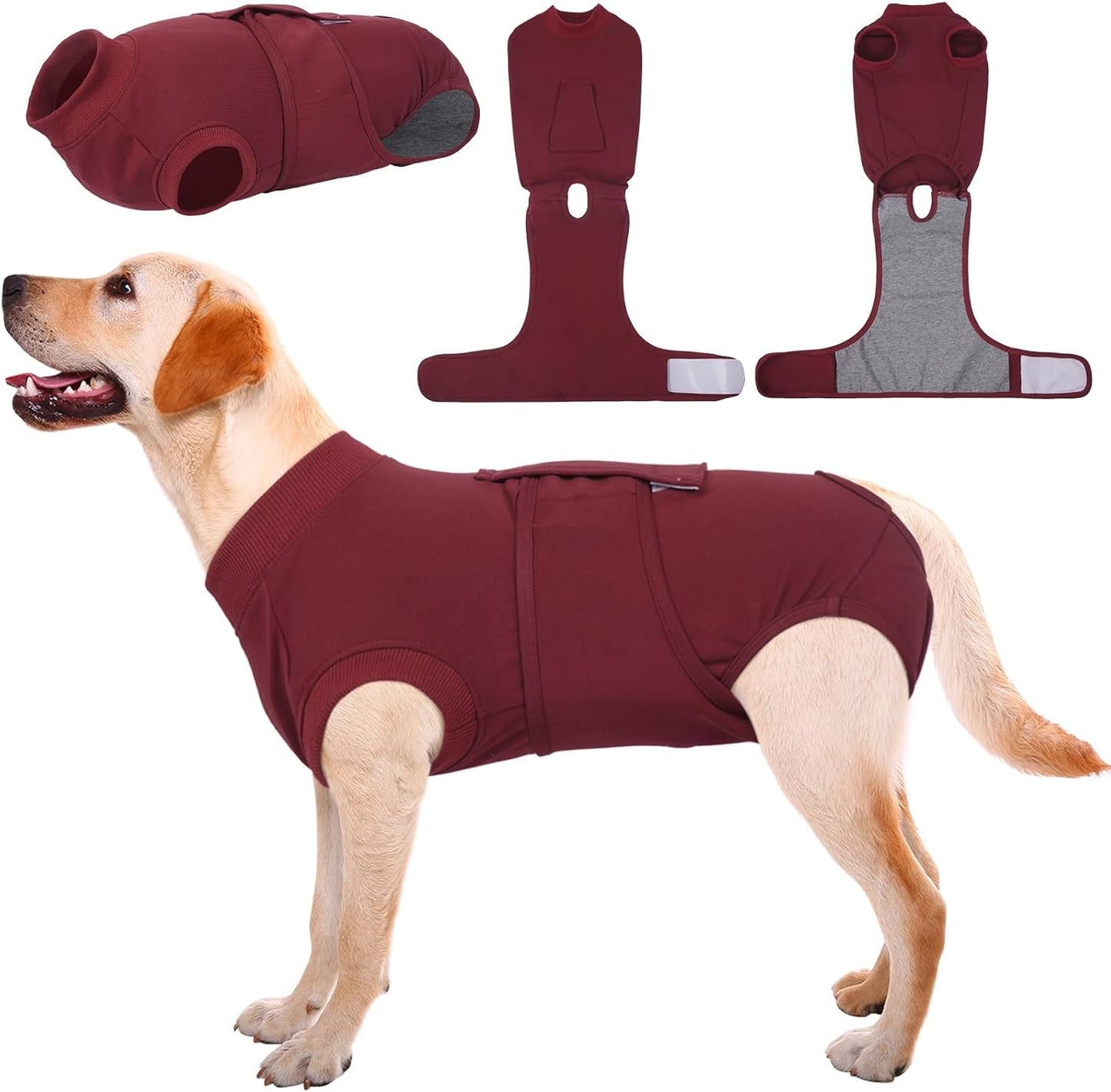 Kuoser Dog Surgery Recovery Suit, Recovery Suit for Female Male Dogs, Dog Onesie After Surgery Spay Neuter, Anti-Licking Pet Surgical Recovery Snugly Suit, Bodysuit for Abdominal Wounds Skin Disease