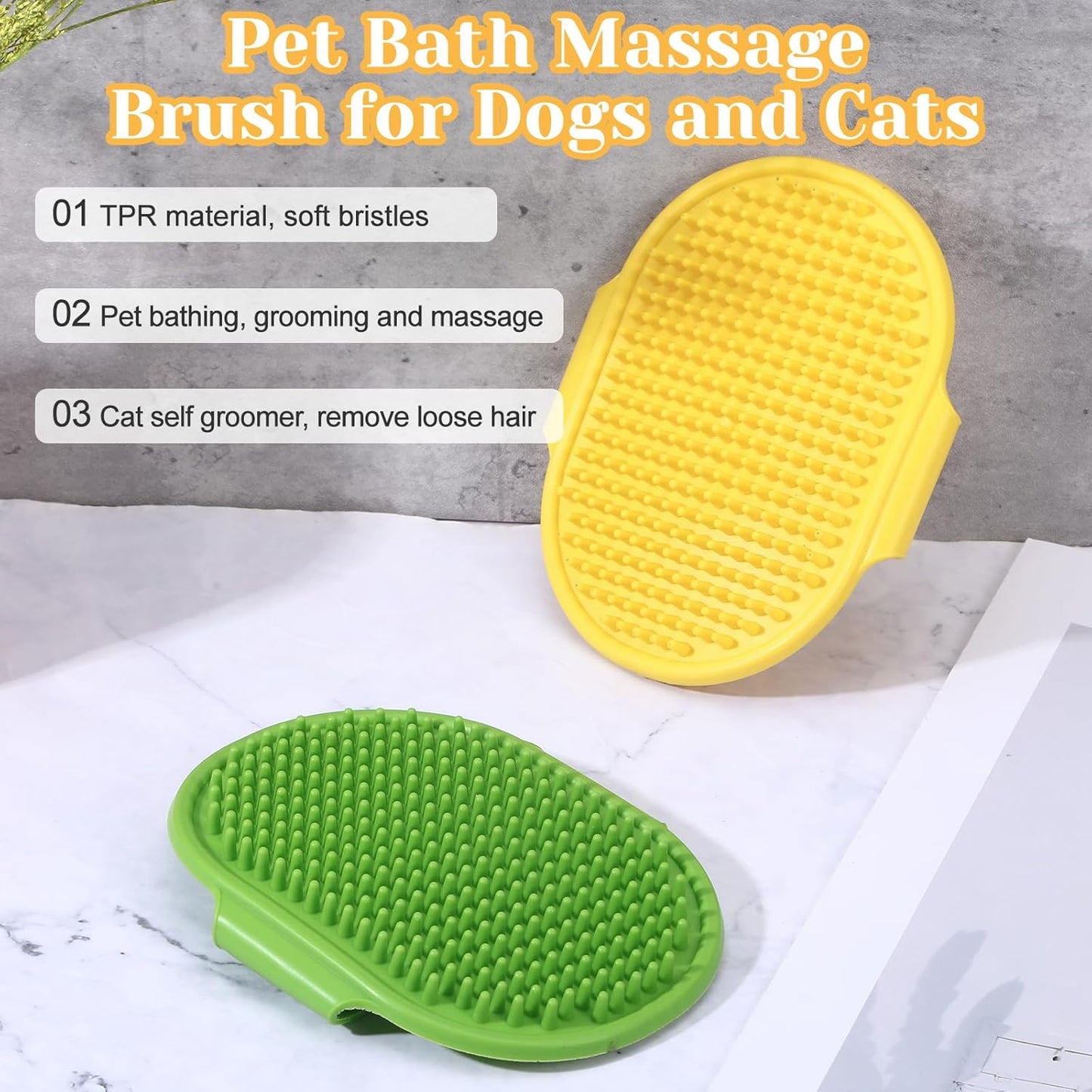 4Pcs Adjustable Cat Self Groomer, Silicone Cat Brushes for Indoor Cats Grooming Self Cleaning, Cats Face Scratchers Massager for Corner Scratcher, Pet Supplies (Green & Yellow)