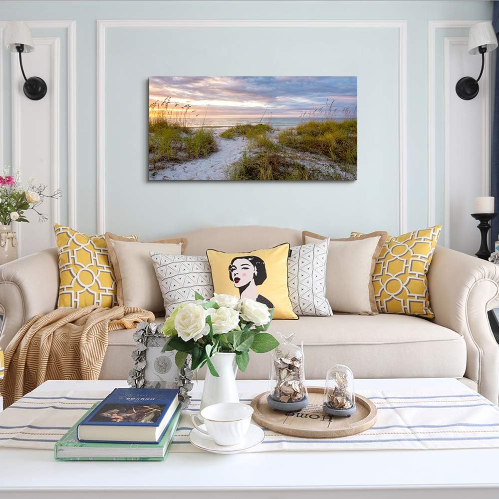 canvas wall art for living room bedroom Wall Decor ocean sand dunes grass Landscape painting Ready to Hang Home Decorations office family bathroom kitchen sea beach canvas art Prints pictures Works