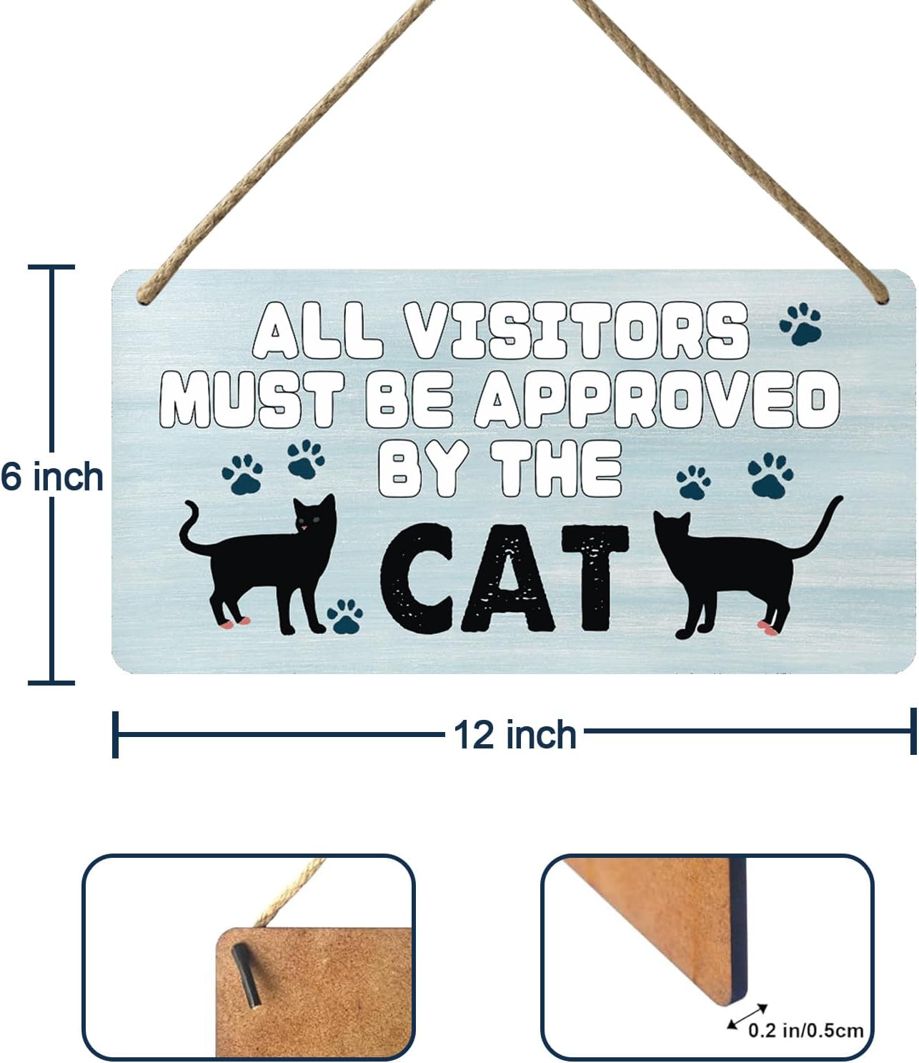 Black Cat Decor For Cat Lovers Cat Wooden Door Sign Cat Gifts For Cat Lovers Wood Cat Home Wall Decor All Visitors Must Be Approved By The Cat Signs Love Wall Decoration Cat Funny Cats Sign 12x6 In