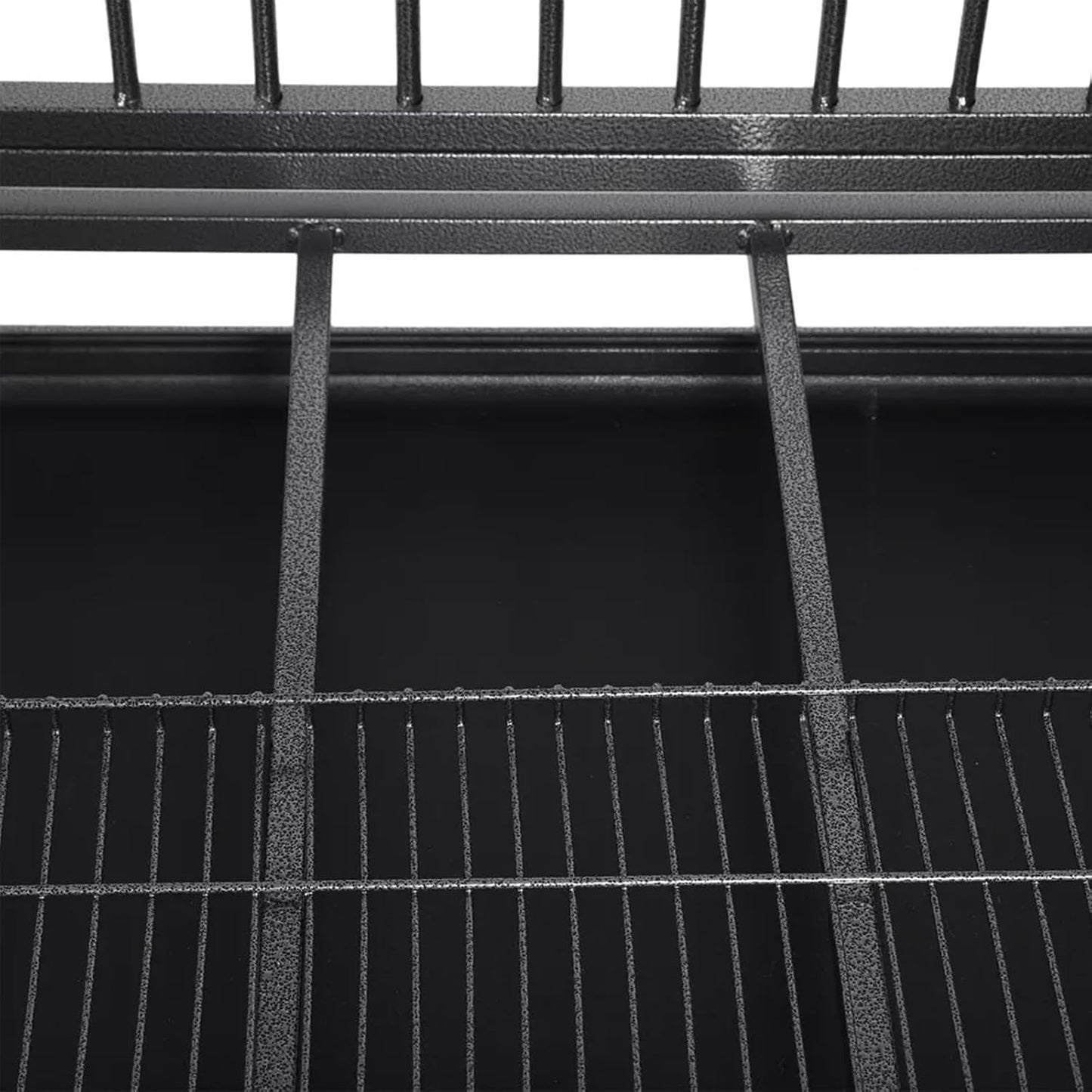 Indestructible Dog Crate Cage Kennel, 47 inches, High Anxiety Dog Crate with Removable Trays, Wheels and Double Door, for Medium and Large Dogs