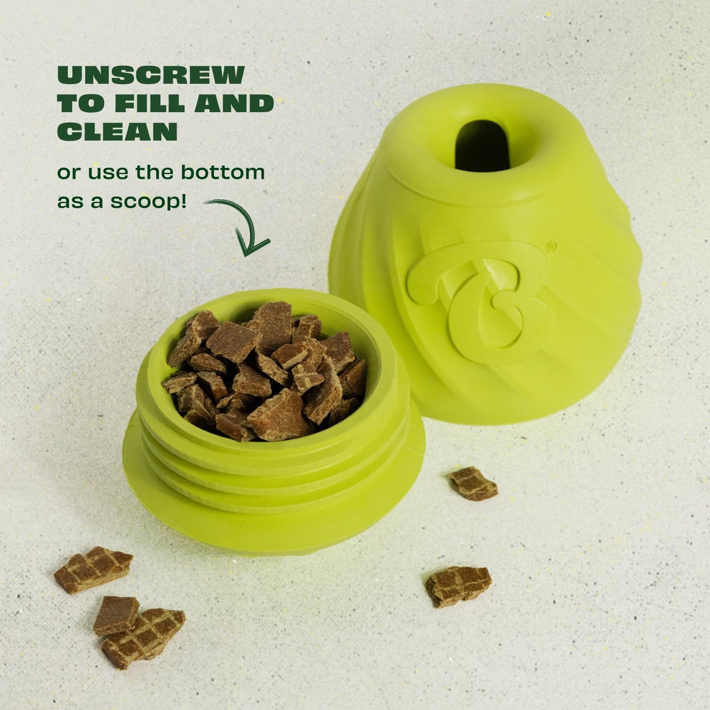 Benebone Pawbler - Natural Rubber Interactive Enrichment Treat and Kibble Dispensing Dog Toy – Great for Boredom - Medium/Large