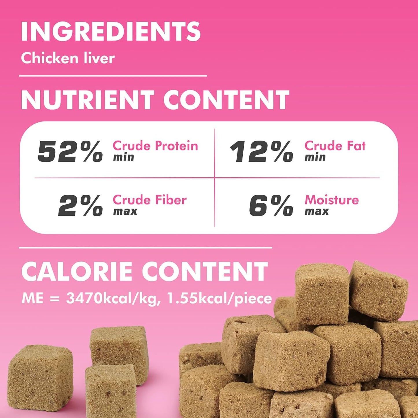 Freeze Dried Cats & Dogs Raw Treats, All Natural Single Ingredient Chicken Liver, High Protein Healthy Pet Training Treats or Food Topper, 3.5 oz