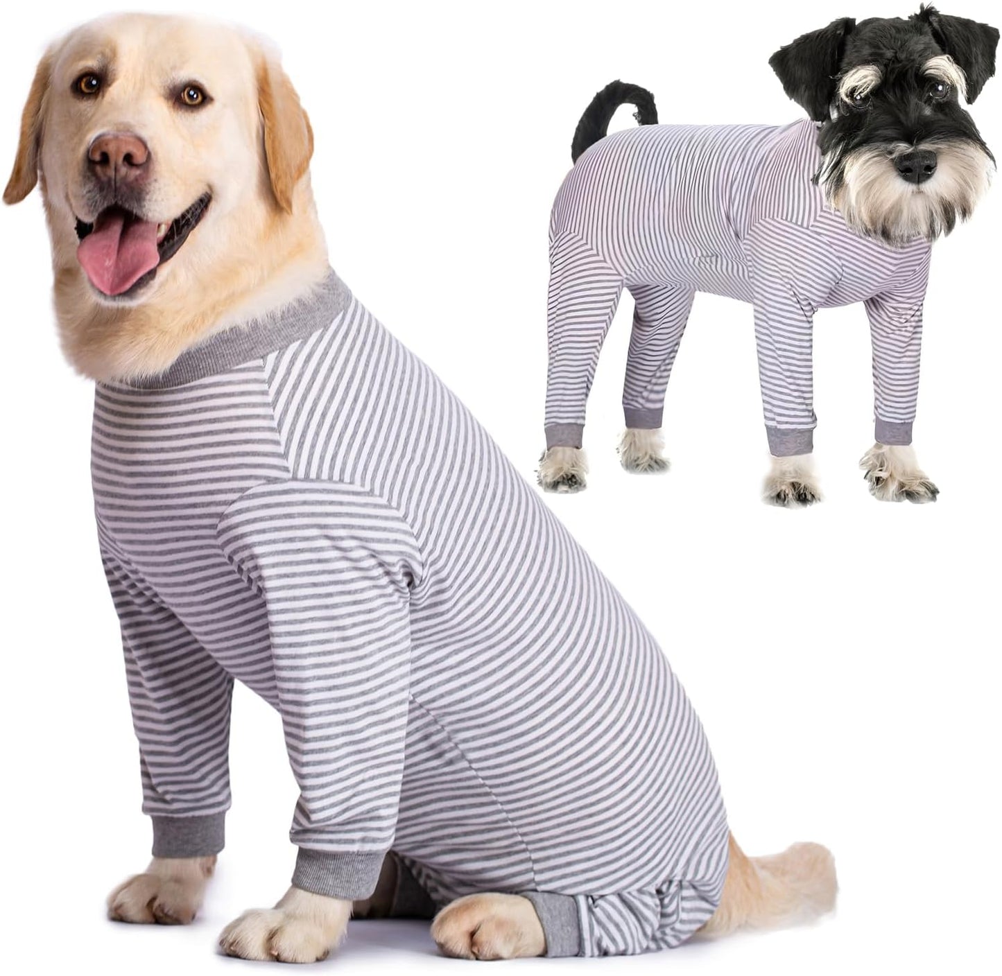 Yeapeeto Dog Onesie Surgery Recovery Suit for Large Medium Bodysuit Dogs Pajamas PJS Full Body for Shedding, Prevent Licking, Wound Protection, Cone Alternative (X-Large, Grey)