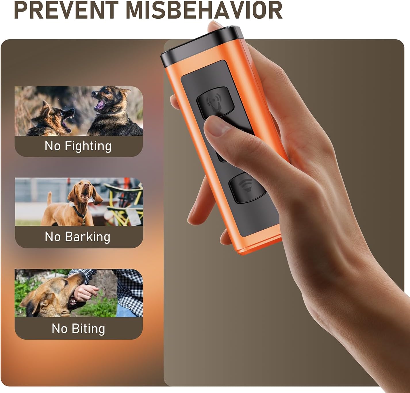 2 Pack Dog Bark Deterrent Devices, Rechargeable Anti-Barking Device for Dogs, 50ft Long-Range Ultrasonic, Correct Your Dog's Bad Behavior at the Push of a Button,Suitable for Small, Medium, Large Dogs