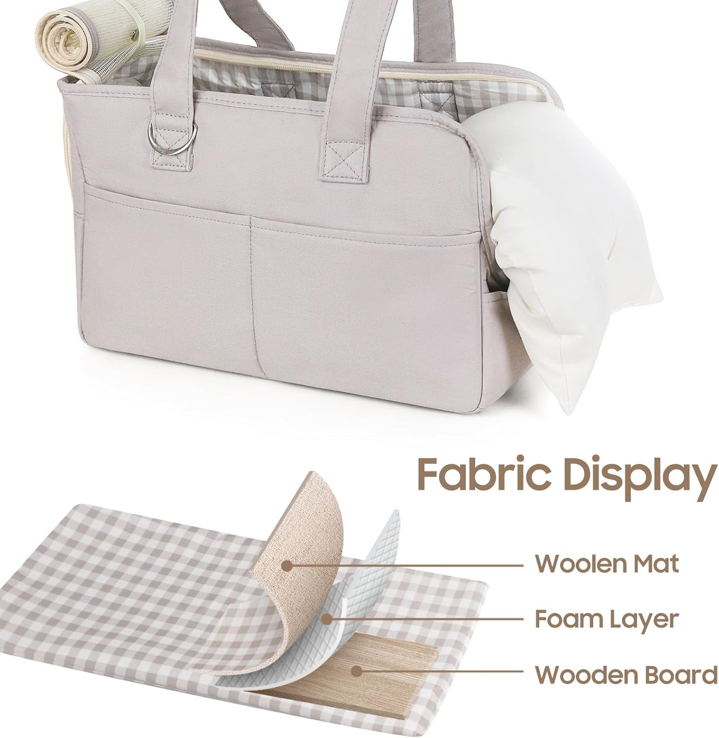 Dog Purse Carrier for Small Dogs, Soft Soft Sided Folding Dog Carriers for Small Dogs Medium Cats Puppies up to 15 Lbs, Washable Breathable Puppy Carrier for Outdoor Travel (Large Gray)