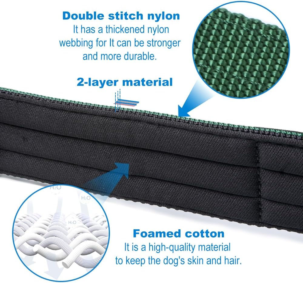 TSPRO Tactical Dog Collar 1.5 Inch Wide Thick Dog Collars with Heavy Duty Metal Buckle, Durable, Strong, Adjustable for Medium to Large Dogs (Yellow L)