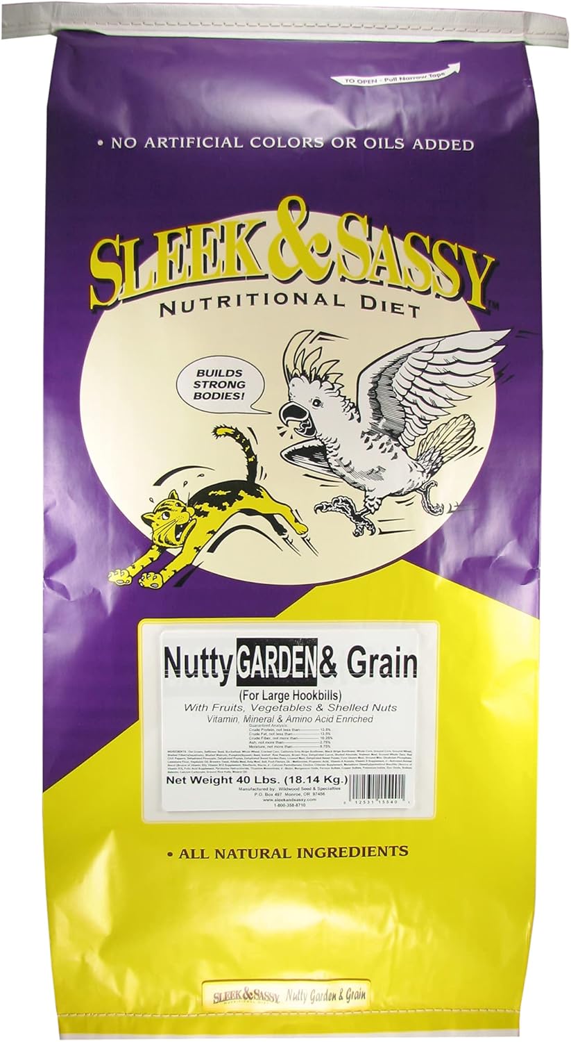 SLEEK & SASSY Nutty Garden & Grain Parrot Food (40 lbs.)