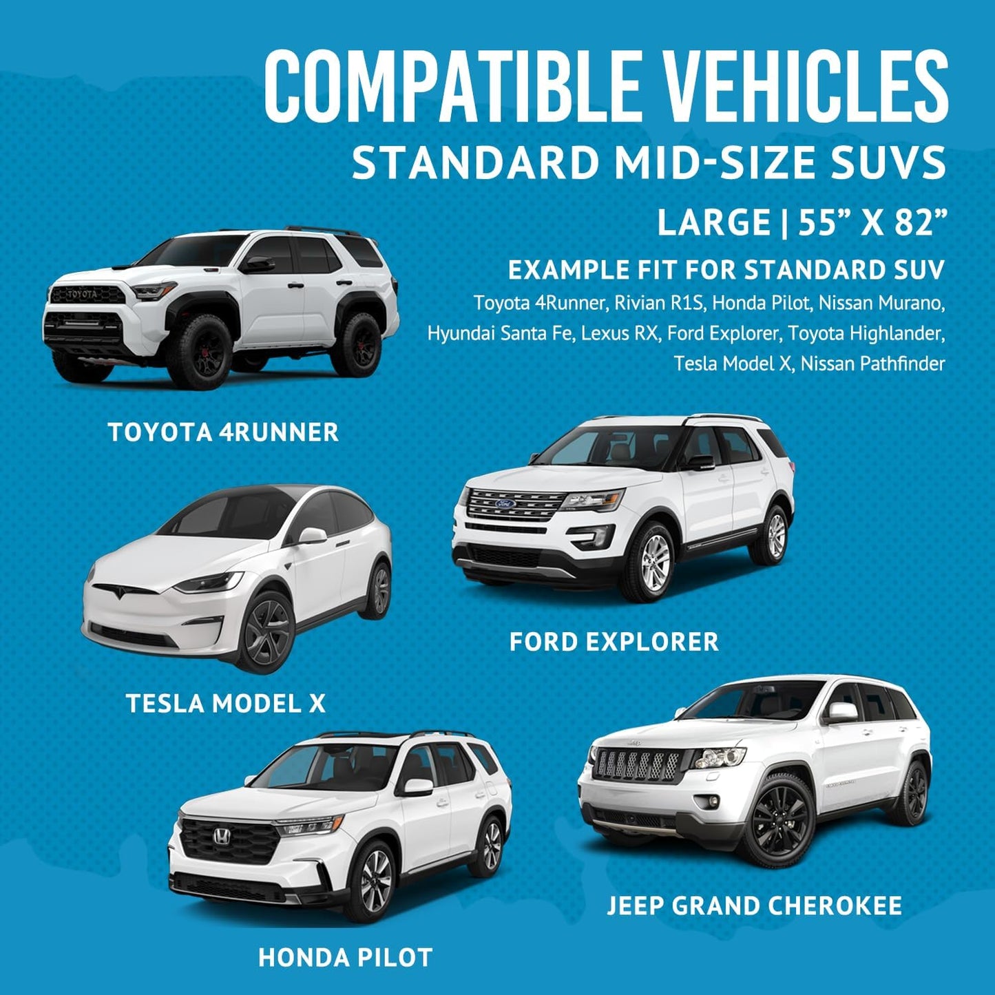 Bulldogology Cargo Liner for SUV - Heavy Duty Pet Trunk Liner Cargo Cover - Waterproof Cargo Cover for Dogs Hair, Muddy Paws - Protector Cargo Mats for Back of SUV (Large, Black)